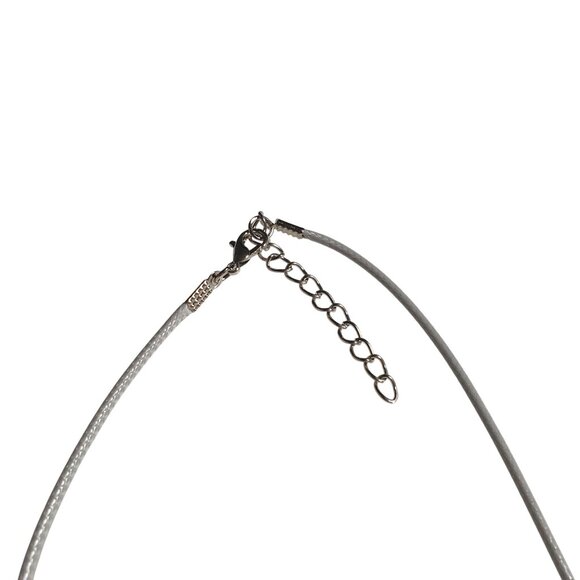 Amethyst Polished Stone Pendant Necklace Silver Tone Adjustable Purple White - Picture 2 of 6